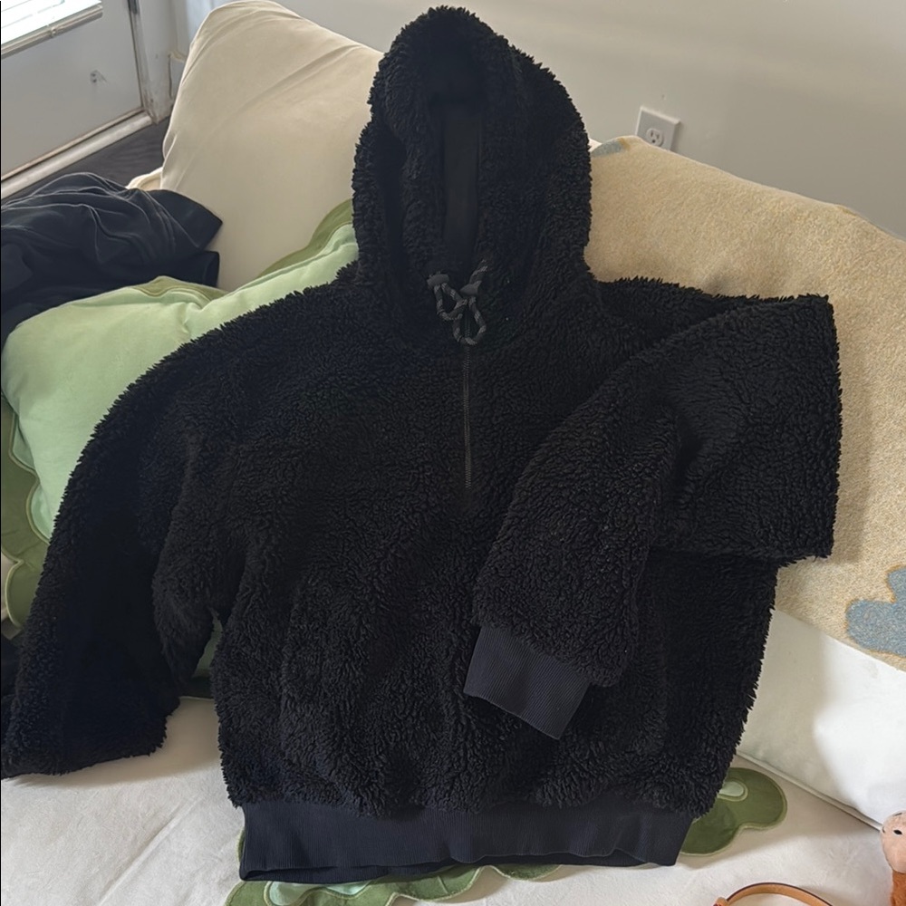 Black Lululemon fuzzy hoodie size 8